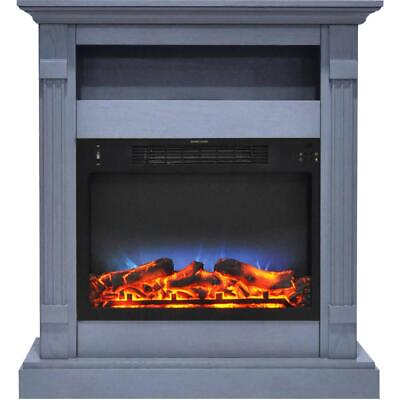 #ad Hanover Freestanding Electric Fireplaces 33.9quot; In Slate Blue W Multi Color Led $551.33