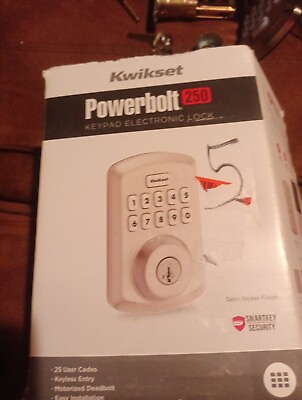 #ad Kwikset Powerbolt 250 Keypad Electronic Deadbolt Satin Nickel 992500 002 READ $20.00