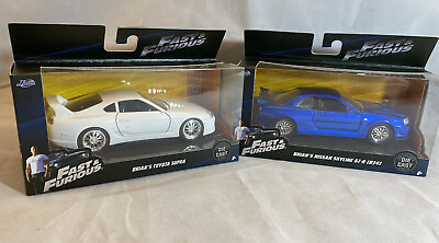 #ad JADA Brian#x27;s Toyota White amp; BluE Nissan Fast And Furious 1 32 Scale Die Cast $24.99