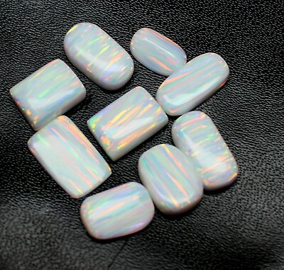 #ad 9 pcs Multi Chinese Opal Cabochon 12x8 mm to 16x10 mm Rectangle Loose Gemstone $73.99