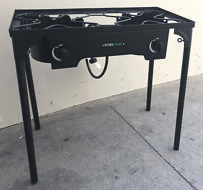 #ad Cast Iron Free Stand LP Propane Double Burner Cooking Stove Range Outdoor Cooker $109.99