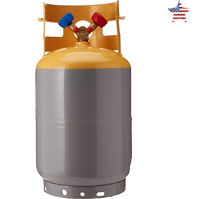 #ad Refrigerant Recovery Tank 30 lb Gray Yellow Universal Fit Alloy Steel $235.99