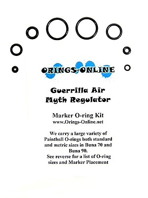 #ad Guerrilla Air Myth Paintball Regulator O ring Oring Kit x 2 rebuilds kits $11.95