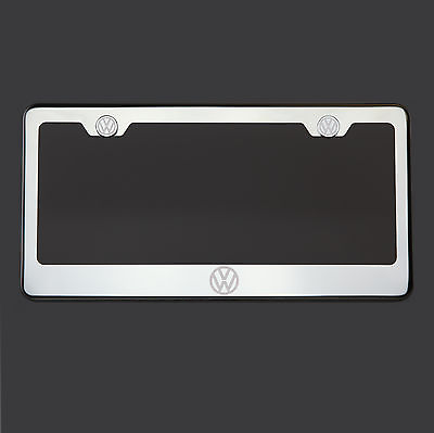 #ad Mirror Chrome Volkswagen Vw Logo Laser Etched StainlessSteel License Plate Frame $28.98