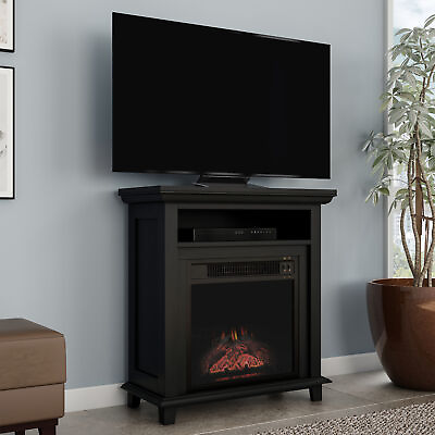 #ad #ad Electric Fireplace TV Stand– 29 In Freestanding Console with Shelf Faux Logs $213.99