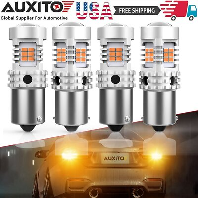 #ad AUXITO 4*BAU15S LED Front Turn Signal Light Bulbs for Toyota Honda Nissan Suzuki $31.99