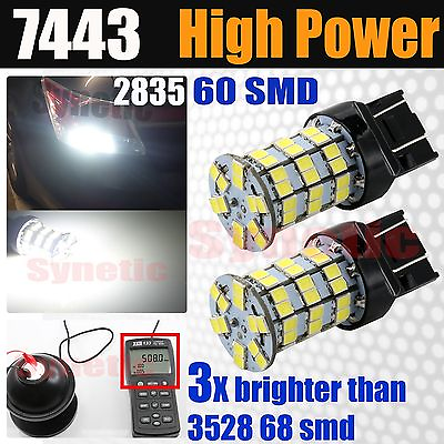 #ad 2x 7443 High Power New 2835 Chip Rear White Turn Signal 60 LED Light Bulbs $12.98