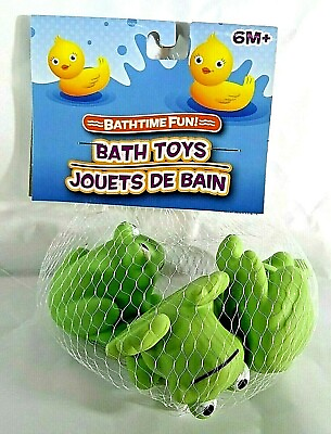 #ad Green Rubber Frogs Bath Time Fun Frog Froggies Kid#x27;s bathing toys 2quot; 3pk 6mos $7.88