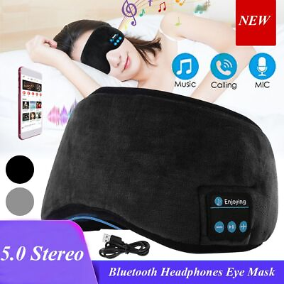 #ad New Sleep Stereo Eye Mask Headband Headphones Wireless Earphone $11.45