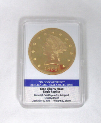 #ad 1866 Liberty Head Eagle Archival Collection Edition Coin Quality Proof $89.99