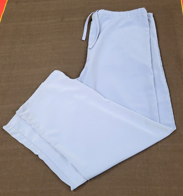 #ad Uniform Advantage Scrub Pants M Blue Tie Waist Pockets Polyester $9.00