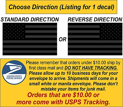#ad USA Flag Decal Reflective Black Light Decal with regular OR opposite facing $8.99