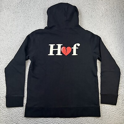 #ad HUF x PacSun Men’s Black Broken Heart Hoodie Pullover Sweatshirt Size Large $19.99