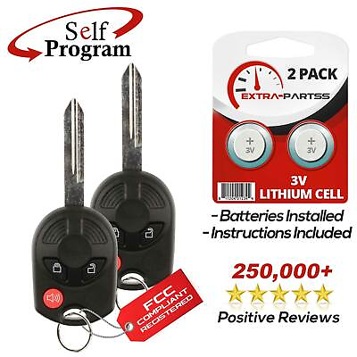 #ad 2 New Replacement 3 Btn Uncut Remote Head Ignition Key Keyless Entry Combo Fob $17.89