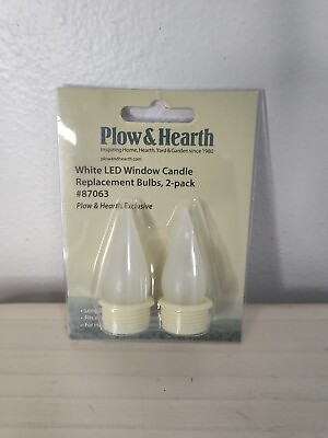 #ad NEW 2 Pack Plow amp; Hearth WHITE LED Ivory Base Replacement Bulbs Window Candles $13.90