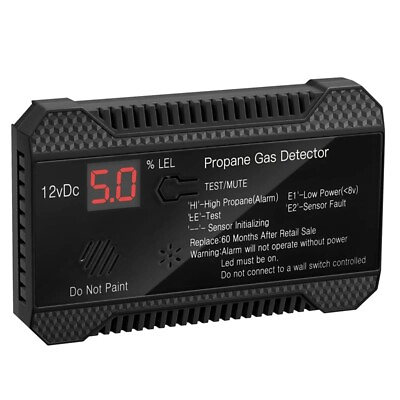#ad Propane Detector 12V Natural Gas Sensor Leak Alarm 85DB Siren for Car RV $24.62