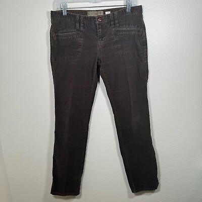 #ad Vtg Old Navy Dark Brown Corduroy Low Rise Slim Straight Pants Womens Regular 2 $17.99