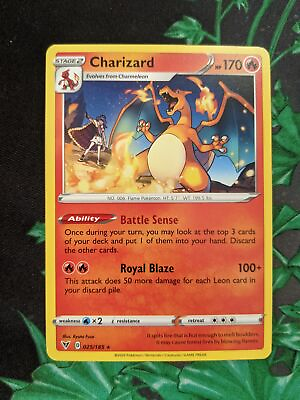 #ad Charizard 025 185 Vivid Voltage Non Holo Rare Pokemon Card NM C $3.49