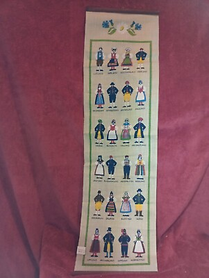 #ad RARE Vintage SWEDEN Counties Wall Hanging Decor Swedish Outfits. INTERESTING FUN $69.00