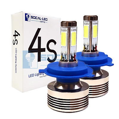 #ad SOCAL LED 2x 4S H4 9003 Headlight Bulb 80W LED Conversion Kit 6000K Xenon White $38.99