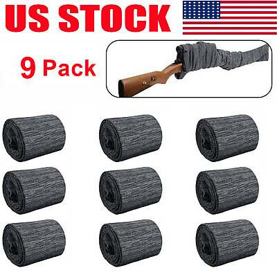 #ad 9 Pcs Silicone Treated Cover Gun Sock Protection Storge Sleeve Up 55quot; Gray USA $28.48