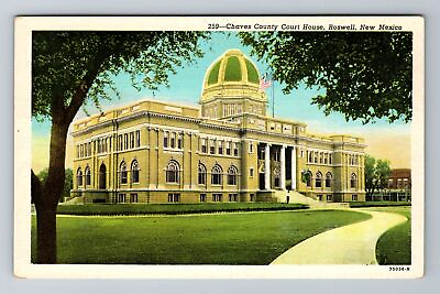 #ad Roswell NM New Mexico Chaves County Court House Antique Vintage Postcard $6.99
