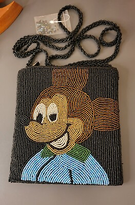 #ad Vintage Beaded Mickey Mouse Style Crossbody Purse Rare Find Unique Gift Holiday $85.00