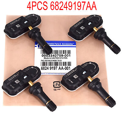 #ad 4Pcs New OEM 68249197AA Tire Pressure Sensor TPMS For Dodge Ram 1500 2500 3500 $43.99