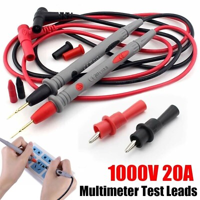 #ad Multimeter Test Leads for Fluke Meter Electrical Alligator Clip Probes 1000V 20A $5.95