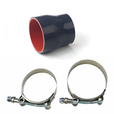 #ad 2.5quot; TO 2quot; STRAIGHT TURBO INTAKE PIPE SILICONE COUPLER REDUCER HOSE CLAMPS $7.88