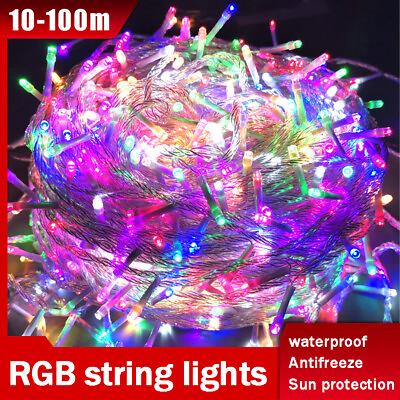 #ad LED Christmas Tree Fairy String Party Lights Lamp Xmas Waterproof 10M20M50M100M $52.24