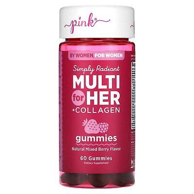 #ad Simply Radiant Multi For Her Collagen Mixed Berry 60 Gummies $14.46