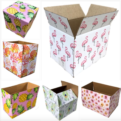 #ad 25 Designer Boxes corrugated custom printed Cardboard Box Shipping Cartons Gift $24.95