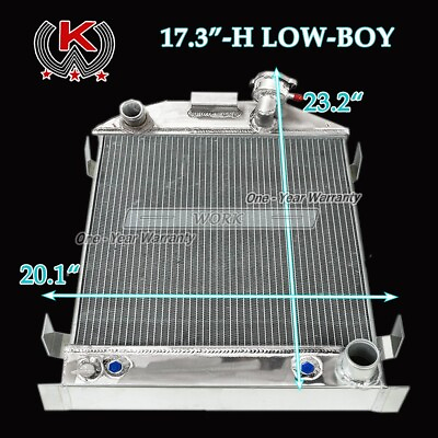 #ad 17quot; Aluminum Radiator for Ford 1932 Chopped Hot Rod W Chevy 350 V8 Engine AT MT $102.50