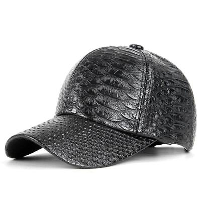 #ad Adjustable Outdoor Casual Men Crocodile Style Leather Baseball Cap Snapback Hats $12.59
