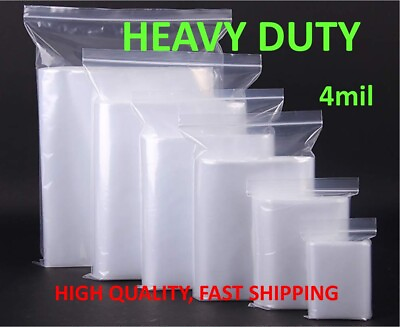 #ad HEAVY DUTY 4 Mil Clear Zip Seal Bags Reclosable Top Lock Plastic Jewelry 4Mil $190.55