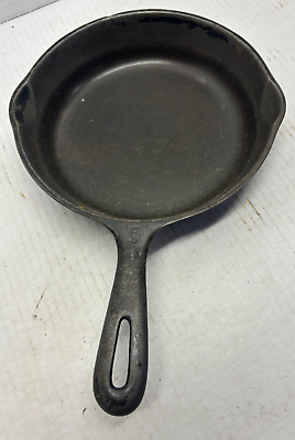 #ad Vintage #5 Unmarked 8 inch camping Cast Iron Skillet $29.95