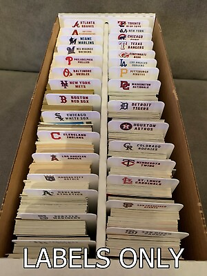 #ad 30 Customized MLB Logo Team Labels For BCW Sports Card Tall Dividers LABELS ONLY $5.99