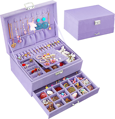 #ad Jewelry Box Organizer for Girls Jewelry Boxes 8 12 Teen Jewelry Box for Necklace $55.76