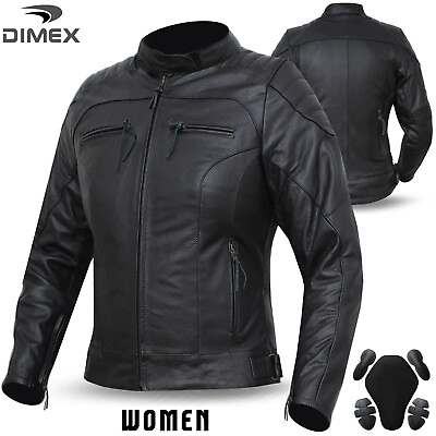 #ad Dimex Ladies Leather Motorbike Protection Jacket Womens Motorcycle Wears CE GBP 79.99