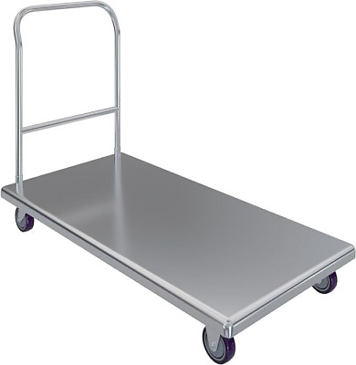#ad Stainless Steel Push Dolly Flatbed Platform Cart. 24quot; Wide x 48quot; Long x 32quot; High $299.50