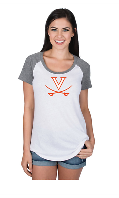 #ad NWT Lauren James University of Virginia UVA Cavaliers White Gray T Shirt Large $28.95