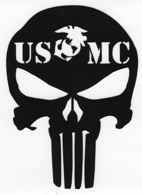 #ad Highly Reflective Black Decal Marine Corps EGA Fire Helmet Sticker USMC punisher $8.99