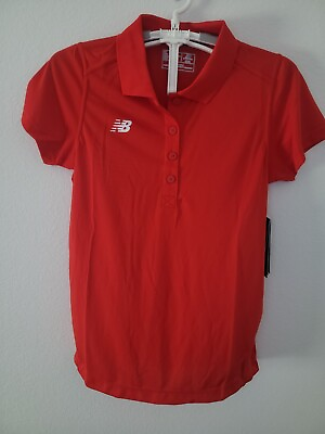 #ad NWT New Balance Womens Performance Tech Polo Athletic Small DRY Sport Shirt Red $25.00