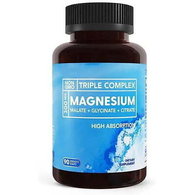 #ad Bio Triple Magnesium Complex 300mg of Magnesium Glycinate 90 capsules $18.99