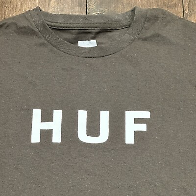 #ad Huf Men’s XL Chocolate Essentials OG Logo Short Sleeve T Shirt $30 MSRP New $17.97