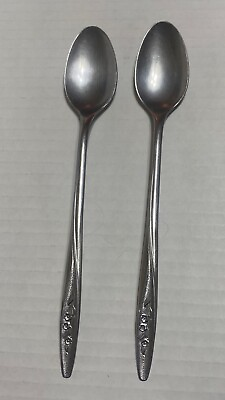 #ad Superior Stainless Flatware USA Radiant Rose 2 Iced Tea Spoons 7.5quot; $8.77