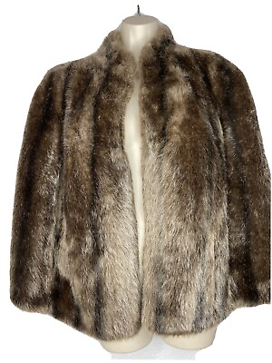 #ad SEARS Vintage 70#x27;s quot;The Fashion Placequot; Faux Fur Cape Cloak Poncho Coat One Size $60.00