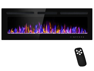 #ad BETELNUT 50quot; Electric Fireplace Wall Mounted and Recessed with Remote Control... $244.79