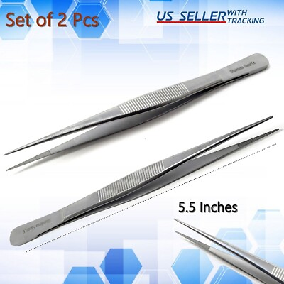 #ad PROFESSIONAL HIGH QUALITY MICRO FINE SERRATED POINT TWEEZERS NEW STAINLESS STEEL $8.99